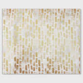 White Gold Brick Wall Pattern Moderne Gift Wrap Cadeaupapier (Vlak)