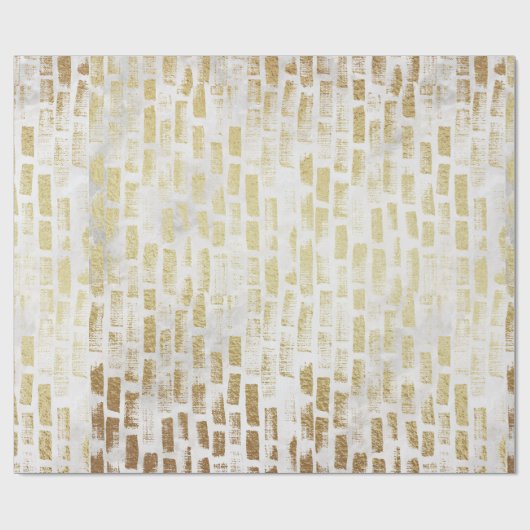 White Gold Brick Wall Pattern Moderne Gift Wrap Cadeaupapier (Vlak)