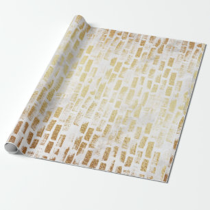 White Gold Brick Wall Pattern Moderne Gift Wrap Cadeaupapier