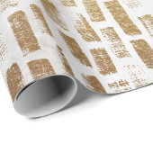 White Gold Brick Wall Pattern Moderne Gift Wrap Cadeaupapier (Rol Hoek)