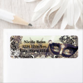 White Gold & Bronze Masquerade Winter Snowflakes Etiket (Insitu)