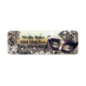 White Gold & Bronze Masquerade Winter Snowflakes Etiket (Voorkant)
