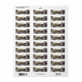 White Gold & Bronze Masquerade Winter Snowflakes Etiket (Full Sheet)