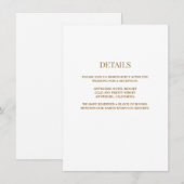 White/Gold bruiloft - Sluitingskaart Informatiekaartje (Voorkant / Achterkant)