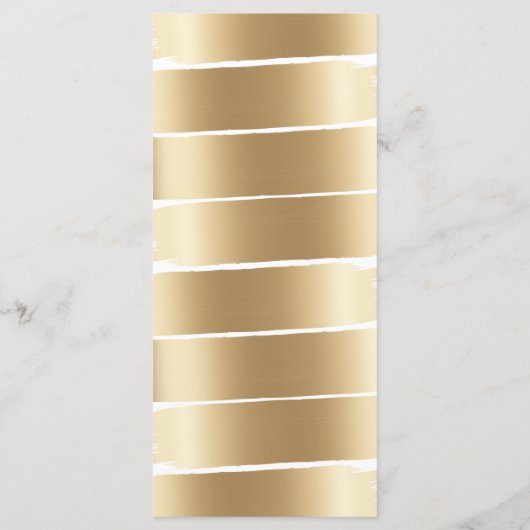 White & Gold Brush Stroke Wedding Programma Programmakaart (Achterkant)