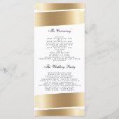 White & Gold Brush Stroke Wedding Programma Programmakaart (Voorkant)