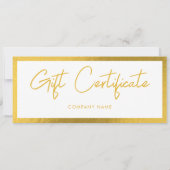 White & Gold Business Cadeaubon (Achterkant)