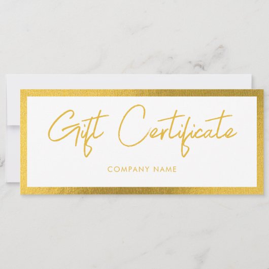 White & Gold Business Cadeaubon (Achterkant)