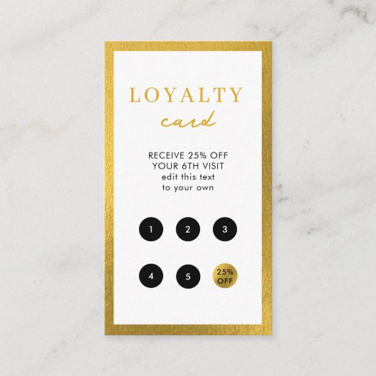 White Gold Business Eenvoudige QR-code Loyaliteit Visitekaartje (Voorkant)