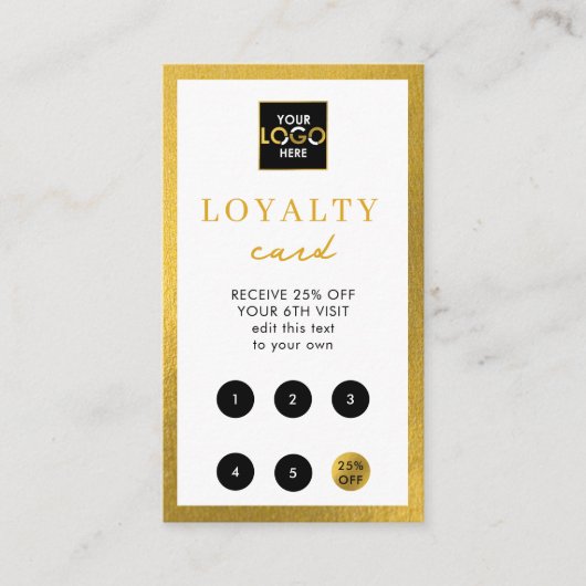 White Gold Business Logo QR Code Loyaliteit Visitekaartje (Voorkant)