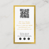 White Gold Business Logo QR Code Loyalty Retro Visitekaartje (Achterkant)