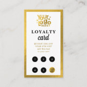 White Gold Business Logo QR Code Loyalty Retro Visitekaartje (Voorkant)