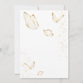 White Gold Butterfly Baby shower Kaart (Achterkant)