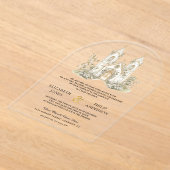 White Gold Catholic Church Wedding Acryl Uitnodigingen (Laagn)