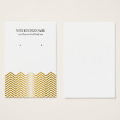 White Gold Chevron Custom Earring Card Visitekaartje (Voorkant /achterkant)