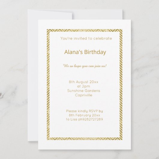 WHITE GOLD CHEVRON TRIM ALL OCASSION KAART (Voorkant)