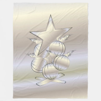 White gold Christmas Fleece Deken