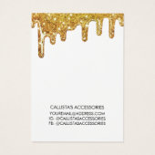 White Gold Chunky Glitter-schijven die beeldscherm Visitekaartje (Achterkant)