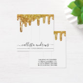 White Gold Chunky Glitter-schijven haarklemscherm Vierkante Visitekaartjes (Bureau)