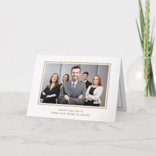 White Gold Classy Corporate Business - Fotovakanti Feestdagen Kaart