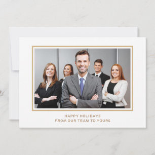 White Gold Classy Corporate Business - Fotovakanti Feestdagenkaart