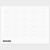 White & Gold Colors Professional Trendy Plain Ronde Sticker (Vel)