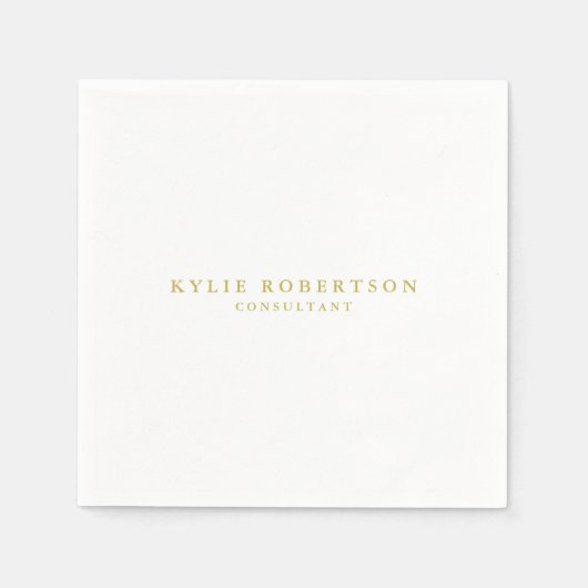 White & Gold Colors Professional Trendy Plain Servet (Voorkant)