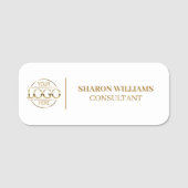 White Gold Company Business Logo Medewerker Magnet Naamplaatje (Voorkant)