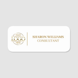 White Gold Company Business Logo Medewerker Magnet Naamplaatje