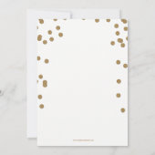 White Gold Confetti Foto Afstuderen Aankondiging (Achterkant)