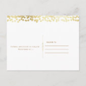 White & Gold Confetti Photo Weddenschap Save the D Aankondigingskaart (Achterkant)