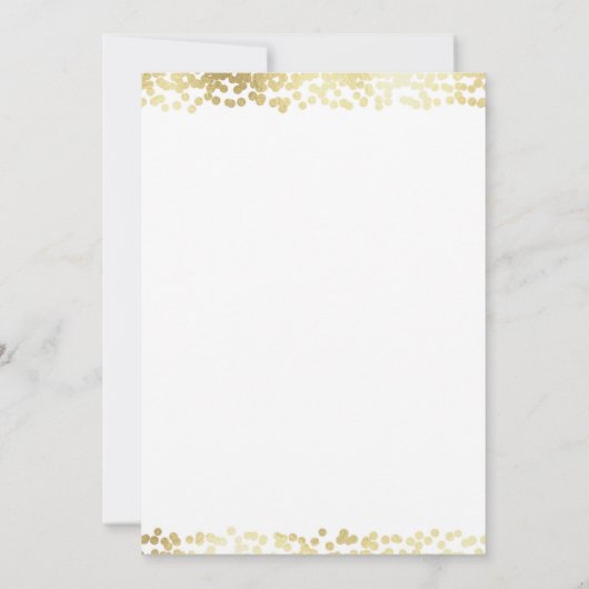 White & Gold Confetti Photo Weddenschap Save the D Kaart (Achterkant)
