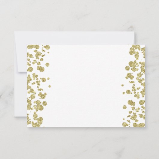 White & Gold Confetti RSVP-respons RSVP Kaartje (Achterkant)