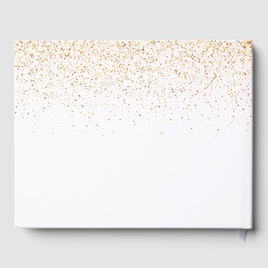 White gold confetti sprinkle Baby shower girl Gastenboek (Achterkant)