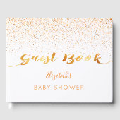 White gold confetti sprinkle Baby shower girl Gastenboek (Voorkant)