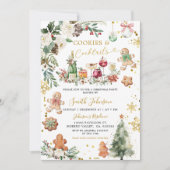 White Gold Cookie Cocktail Kerstfeest Kaart (Voorkant)