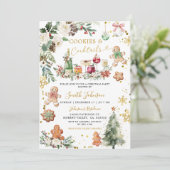 White Gold Cookie Cocktail Kerstfeest Kaart (Staand voorkant)