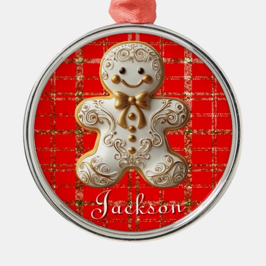 White & Gold Cookie Metalen Ornament (Voorkant)