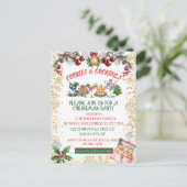 White & Gold Cookies & cocktails Holiday  Briefkaart (Staand voorkant)