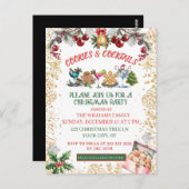 White & Gold Cookies & cocktails Holiday  Briefkaart (Voorkant / Achterkant)