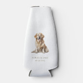 White & Gold Custom Pet Wedding Flesjeskoeler (Voorkant)