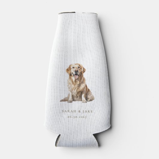 White & Gold Custom Pet Wedding  Flesjeskoeler (Voorkant)