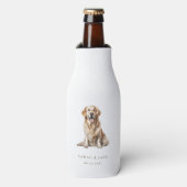 White & Gold Custom Pet Wedding Flesjeskoeler (Fles Voorkant)