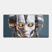 White Gold Cyborg Android Face Sci-Fi Bureaumat (Voorkant)