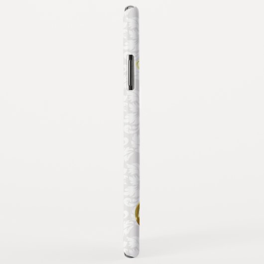 White Gold Damask Gold Swirls Case-Mate iPhone Case (Achterkant/rechts)