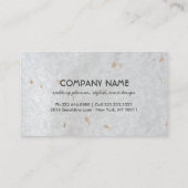 White Gold Damask Handmade Paper Wedding Planner Visitekaartje (Achterkant)