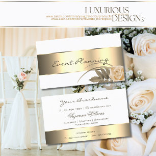 White Gold Decor Cute Roos Flower Modern Floral Visitekaartje