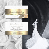 White Gold Decor Cute Roos Flower Modern Floral Visitekaartje