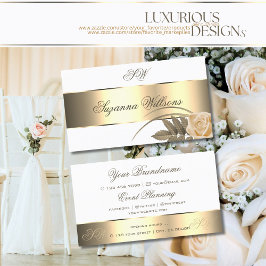 White Gold Decor Cute Roos Flower with Initiaal Visitekaartje