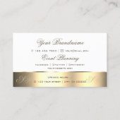 White Gold Decor Cute Roos Flower with Initiaal Visitekaartje (Achterkant)